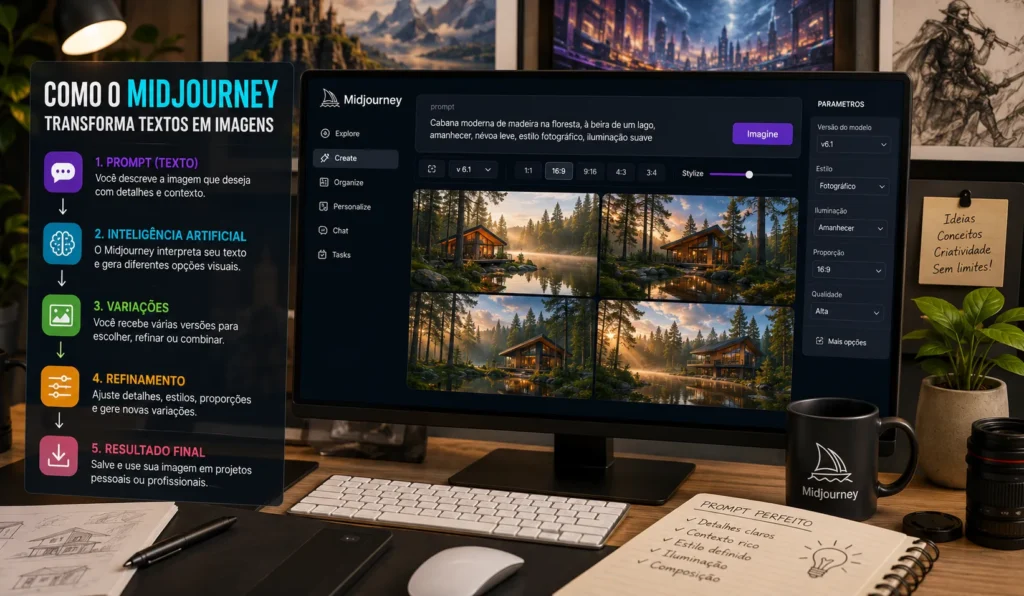 Como o Midjourney transforma textos em imagens