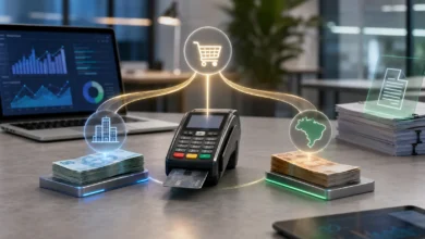Fluxo financeiro digital no escritório